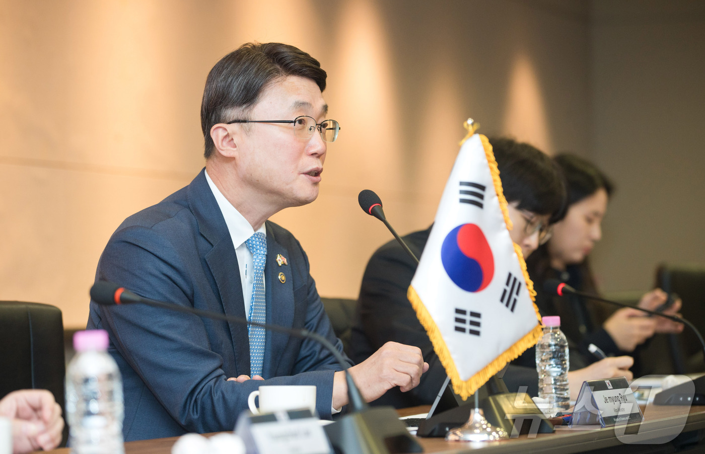 (서울=뉴스1) = 류제명 과학기술정보통신부 제2차관 16일 오전 서울 마포구 누리꿈스퀘어에서 열린 '제2차 한-영 디지털 파트너십 포럼' 에서 발언을 하고 있다. (과학기술정보통 …