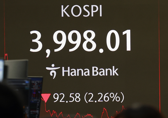 장중 4,000선 무너진 코스피