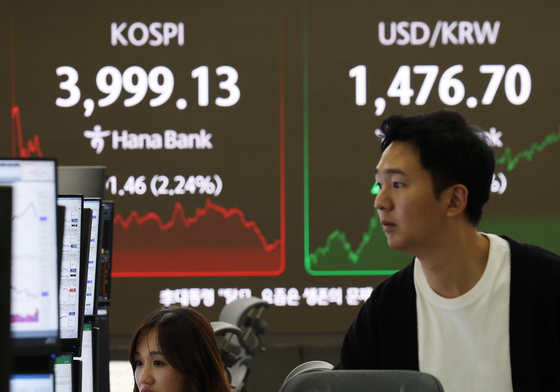 코스피, 10거래일 만에 4000선 아래로