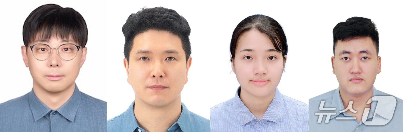 본문 이미지 - 좌측부터 UNIST 김태환 교수, POSTECH 고성안 교수, UNIST 투 프엉 응우옌(Thu Phuong Nguyen) 연구원, POSTECH 득 엠 응우옌(Duc M.Nguyen) 연구원.(UNIST 제공. 재판매 및 DB금지)/뉴스1