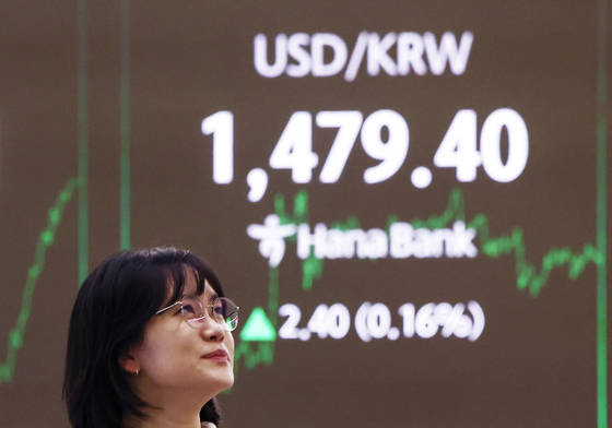 8개월 만에 1480선 돌파한 환율