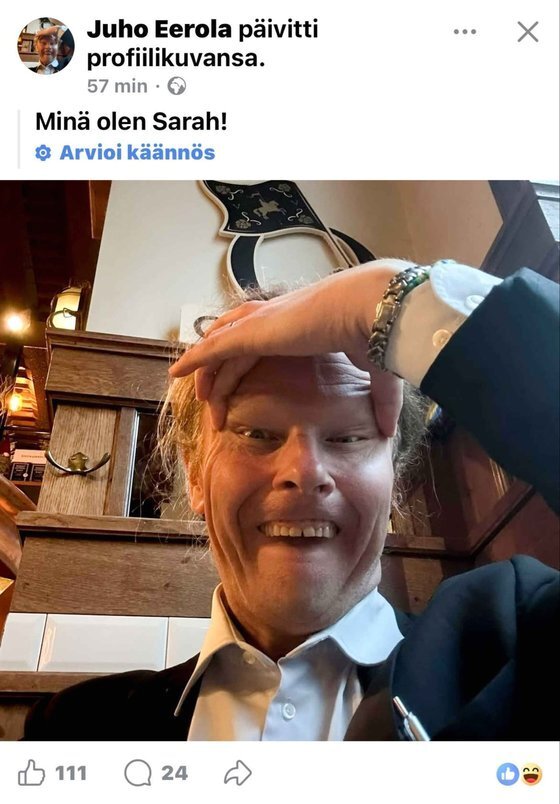 본문 이미지 -  논란이 된 유호 에롤라 핀란드인당 의원의 소셜미디어 게시글 (출처=소셜미디어 X)