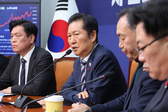 시·도당지방선거기획단 연석회의 발언하는 정청래