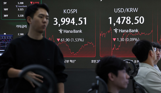이틀 만에 4000선 무너진 코스피