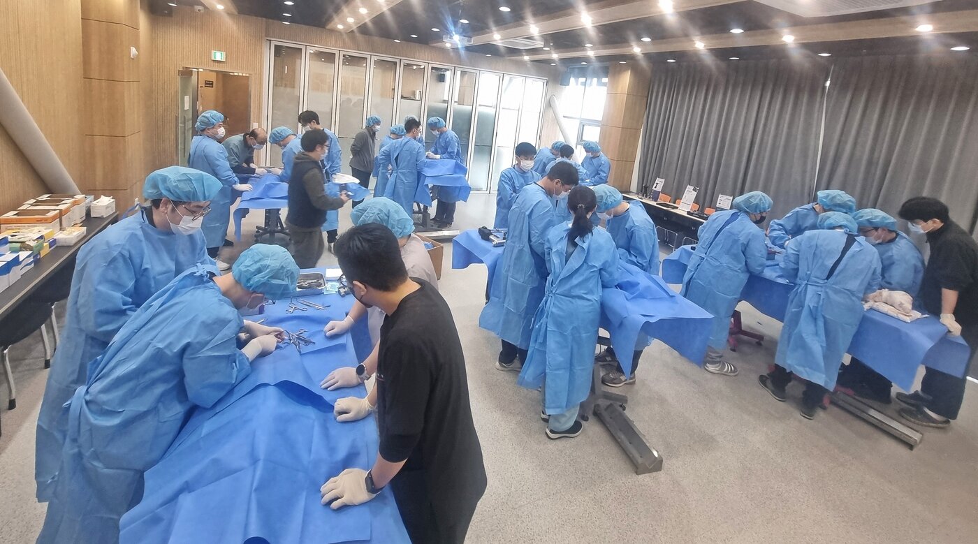 본문 이미지 - 2025년 수의골관절학회 실습 전경(학회 제공) ⓒ 뉴스1