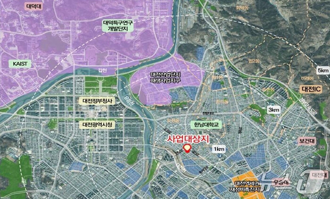 본문 이미지 - 국가시범지구 위치도  (대전시 제공) / 뉴스1