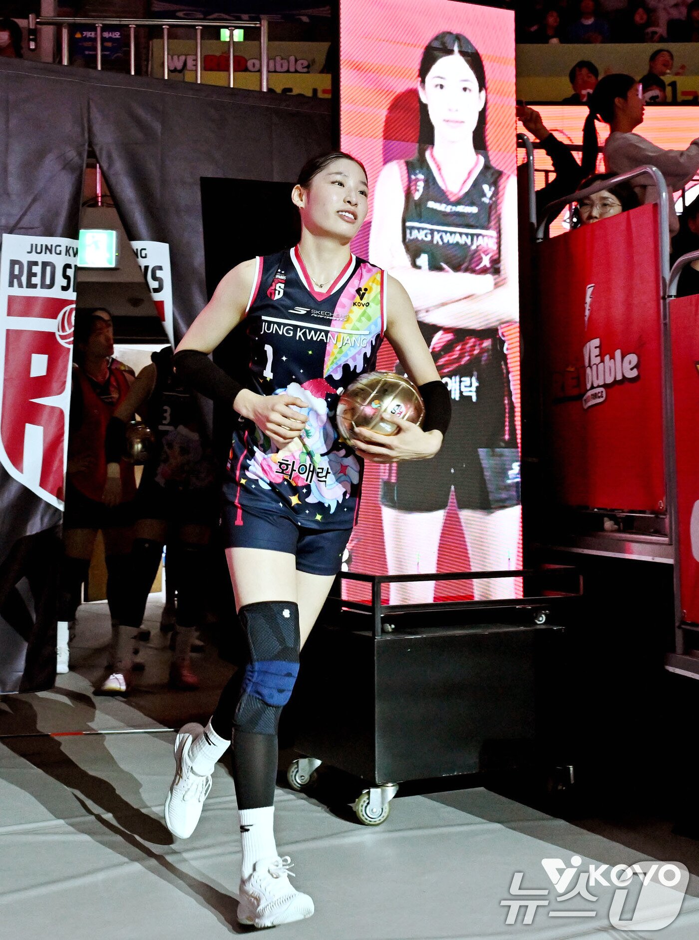 본문 이미지 - 정관장 인쿠시가 19일 오후 대전충무체육관에서 열린 2025-2026 프로배구 V리그 여자부 정관장과 GS칼텍스의 경기에서 입장하고 있다. (한국배구연맹 제공, 재판매 및 DB금지) 2025.12.19/뉴스1