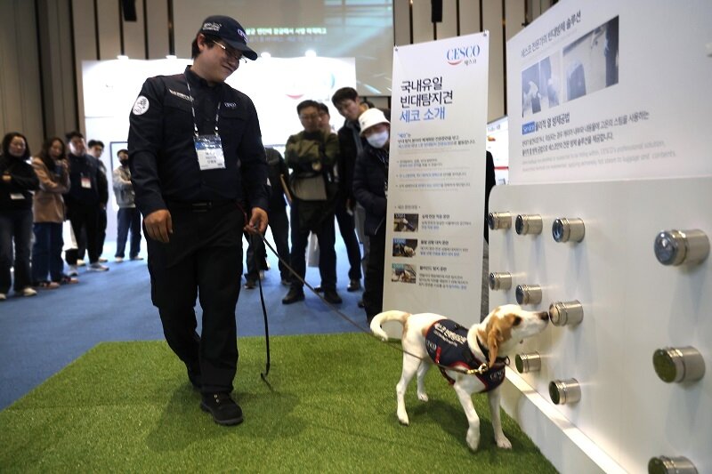 본문 이미지 - 종합환경 위생기업 세스코가 '2025대한민국 방역전시회'에 참가해 국내 1호 빈대탐지견 '세코'와 함께 빈대 탐지 및 방제 시연으로 참관객들의 큰 관심을 받았다.