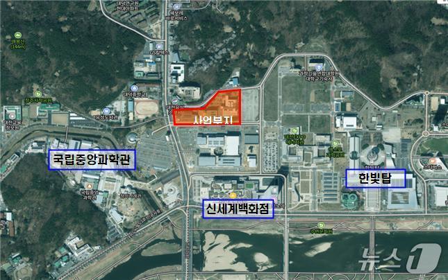 본문 이미지 - 융복합 특수영상 콘텐트 클러스터 위치도 (대전시 제공) / 뉴스1