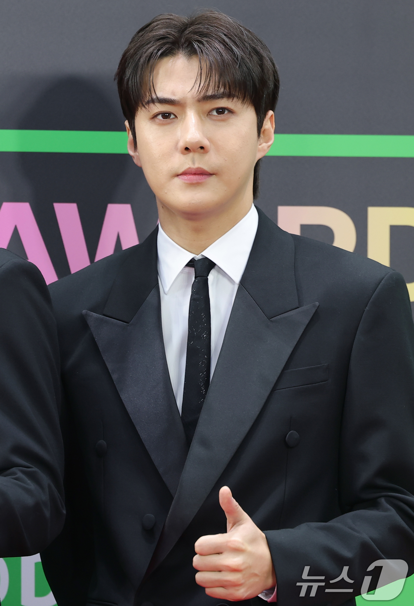 (서울=뉴스1) 권현진 기자 = 그룹 엑소의 세훈이 20일 서울 구로구 고척스카이돔에서 열린 '2025 멜론뮤직어워드(MMA2025)' 레드카펫 행사에 참석해 포즈를 하고 있다. …