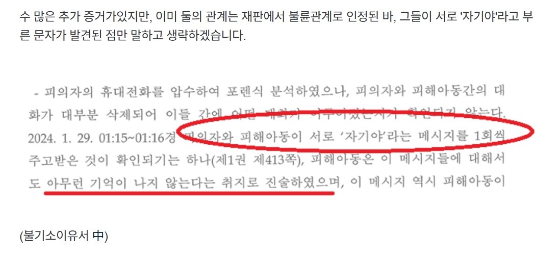 본문 이미지 - 배 씨가 공개한 전 며느리 A 씨의 불기소이유서 中 일부 내용. 출처=보배드림