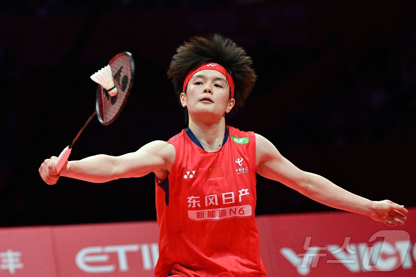 본문 이미지 - 왕즈이는 올해 안세영과 여덟 차례 맞붙어 한 번도 이기지 못했다. ⓒ AFP=뉴스1