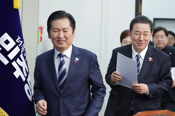 회의 참석하는 정청래·김병기