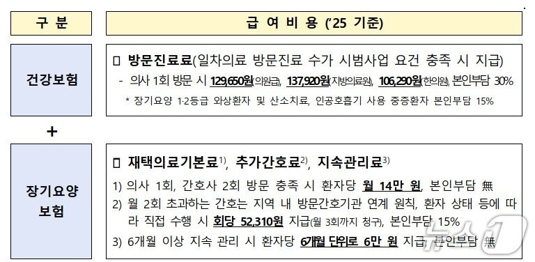 본문 이미지 - 장기요양 재택의료센터 시범사업 개요(보건복지부 제공)
