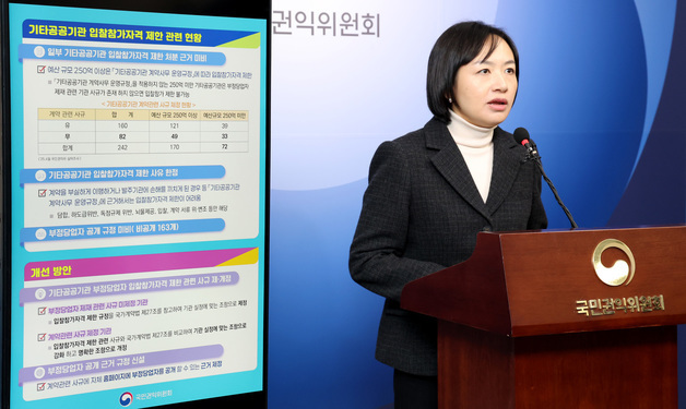 권익위, 기타 공공기관 공공계약 투명성 확보 제도 개선