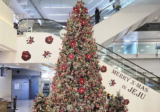 '메이플' 팝업·동백꽃 성탄트리…제주공항 연말 맞아 새 단장