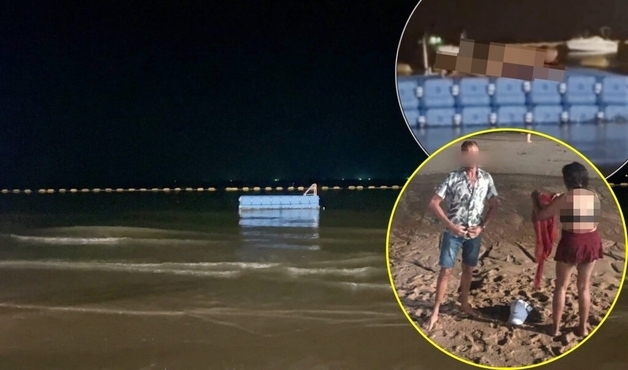 파타야서 수영하다 구조물 올라가 성관계…"해변까지 소리, 조명 쏴 제지"