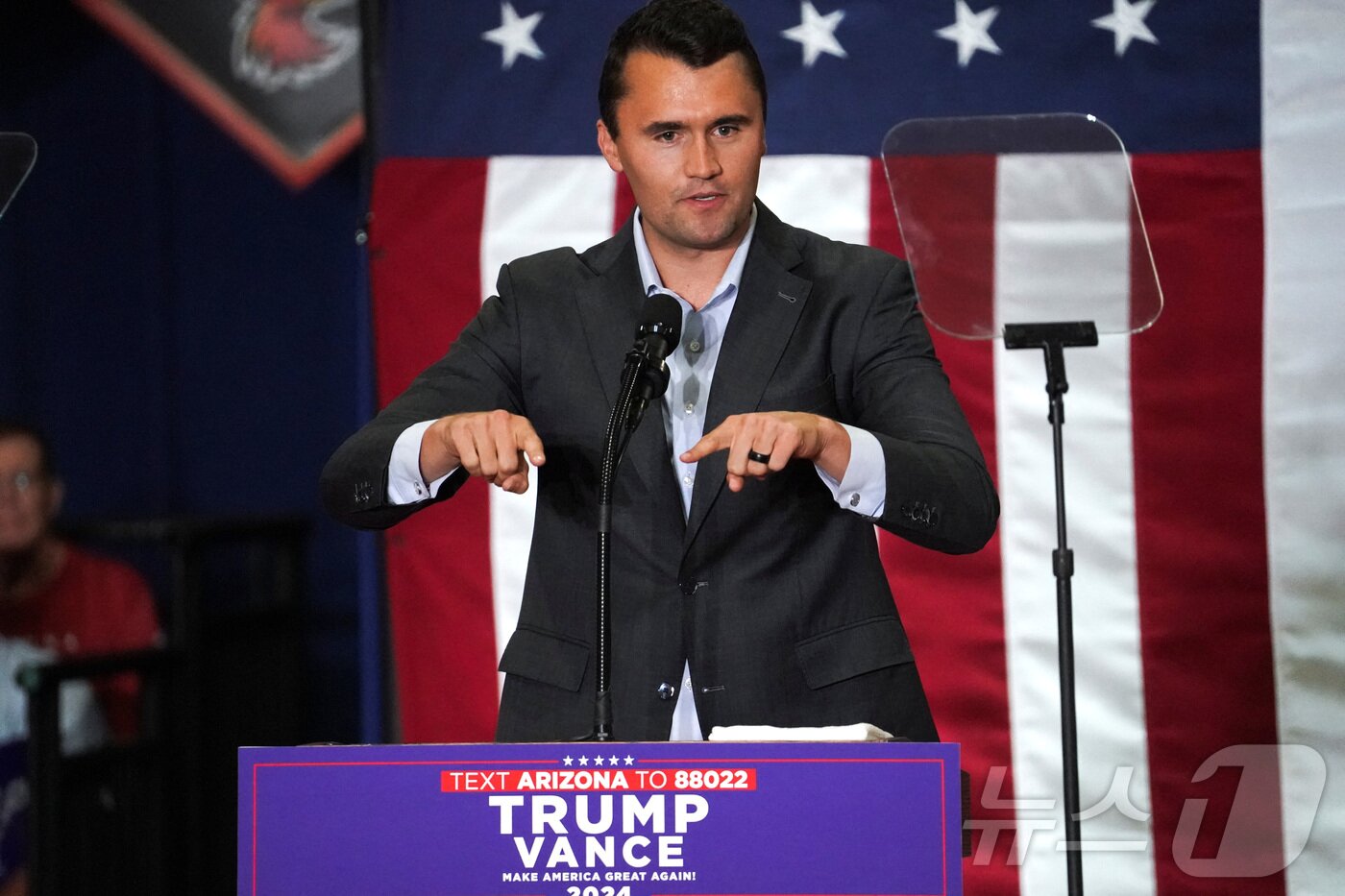 본문 이미지 - 찰리 커크. 2024.07.31 ⓒ 로이터=뉴스1 ⓒ News1 이지예 객원기자