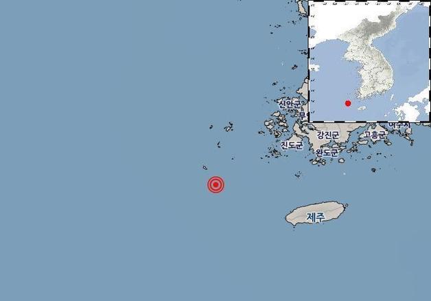 전남 신안군 남쪽 96㎞ 해역서 규모 2.6 지진…"피해 없을 것"