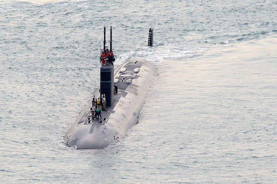 美 해군 핵추진잠수함 '그린빌함' 부산 입항