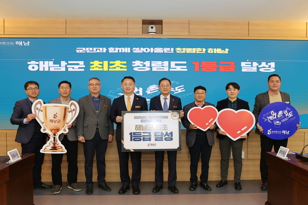 "청렴 역사 새로 썼다"…해남군, 권익위 평가서 첫 1등급