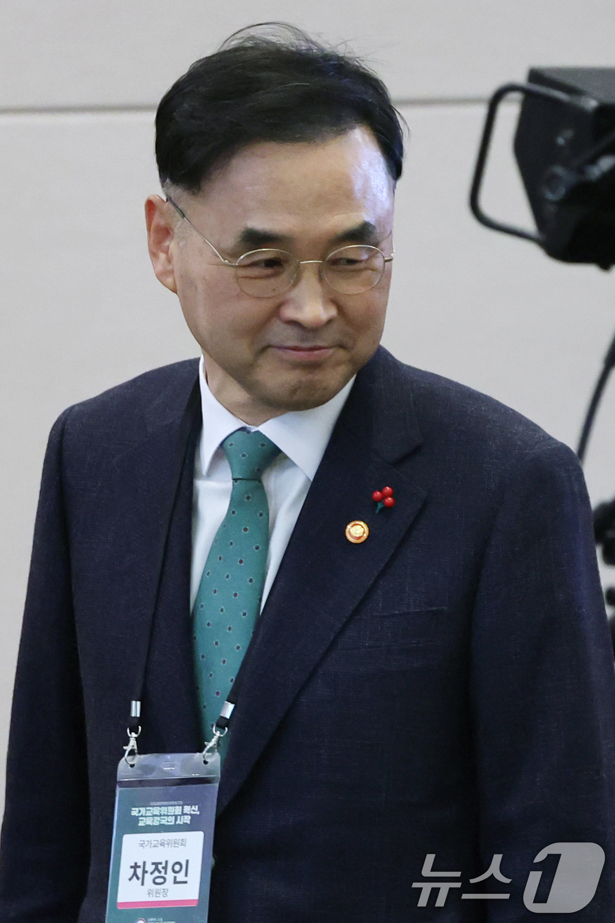 (서울=뉴스1) 황기선 기자 = 차정인 국가교육위원회 위원장이 23일 오후 서울 영등포구 여의도 FKI타워에서 열린 '취임 100일 기념 운영보고회'에 참석하고 있다. 2025.1 …