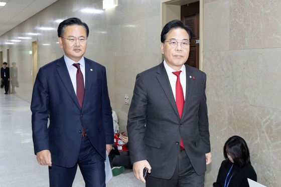 여야 원내대표 회동 나서는 송언석·유상범