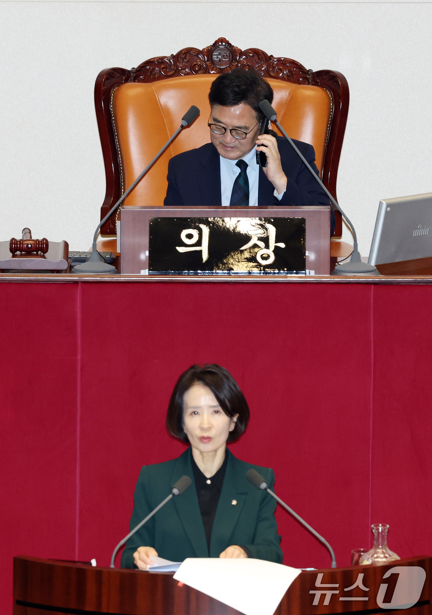 (서울=뉴스1) 이승배 기자 = 23일 오후 서울 여의도 국회에서 열린 제430회국회(임시회) 제2차 본회의에서 최수진 국민의힘 의원이 정보통신망 이용촉진 및 정보보호 등에 관한 …