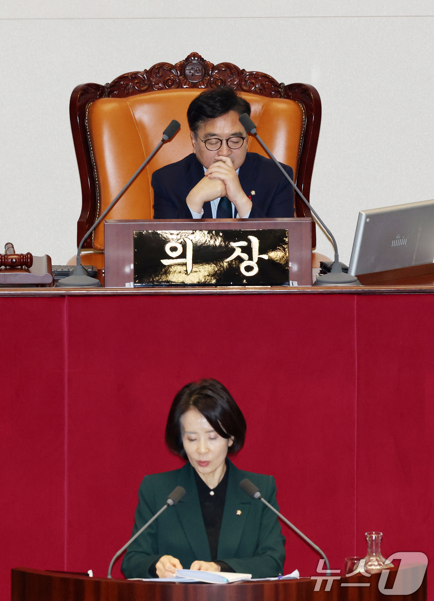 (서울=뉴스1) 이승배 기자 = 23일 오후 서울 여의도 국회에서 열린 제430회국회(임시회) 제2차 본회의에서 최수진 국민의힘 의원이 정보통신망 이용촉진 및 정보보호 등에 관한 …