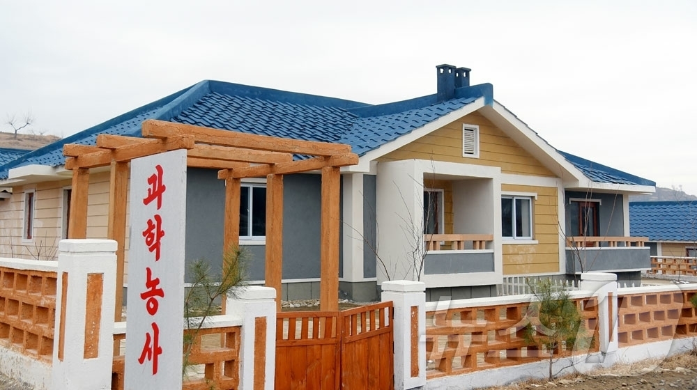 (평양 노동신문=뉴스1) = 북한 노동당 기관지 노동신문은 24일 "사회주의문명개화의 새 생활을 누려가는 인민의 기쁨이 날로 꽃펴나는 가운데 평안북도 영변군 원음농장, 동남농장과 …