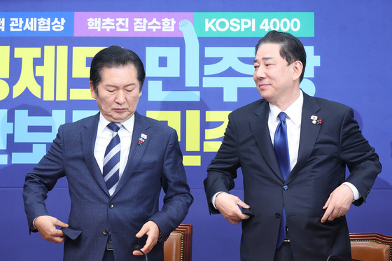 회의 참석하는 정청래·김병기