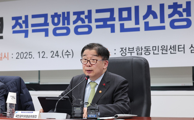 적극행정국민신청 우수 유공 시상식 인사말하는 유철환 국민권익위원장