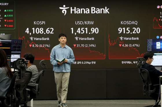코스피-코스닥-원달러환율 '동반 하락'