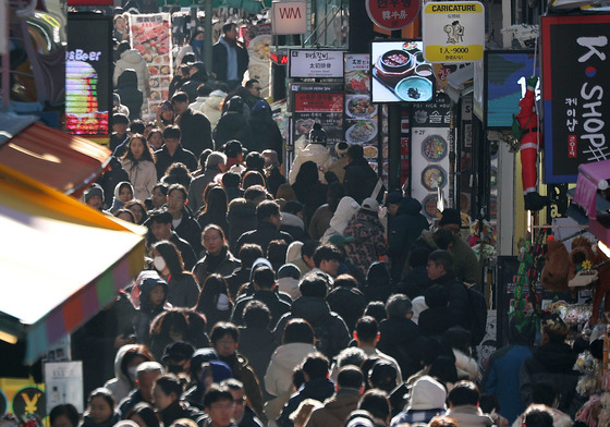 명동 성탄 인파