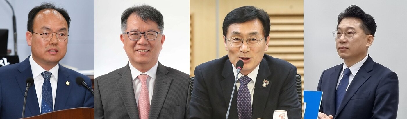 본문 이미지 - 왼쪽부터 박완희 청주시의원, 서민석 변호사, 이장섭 전 국회의원, 허창원 전 도의원./뉴스1