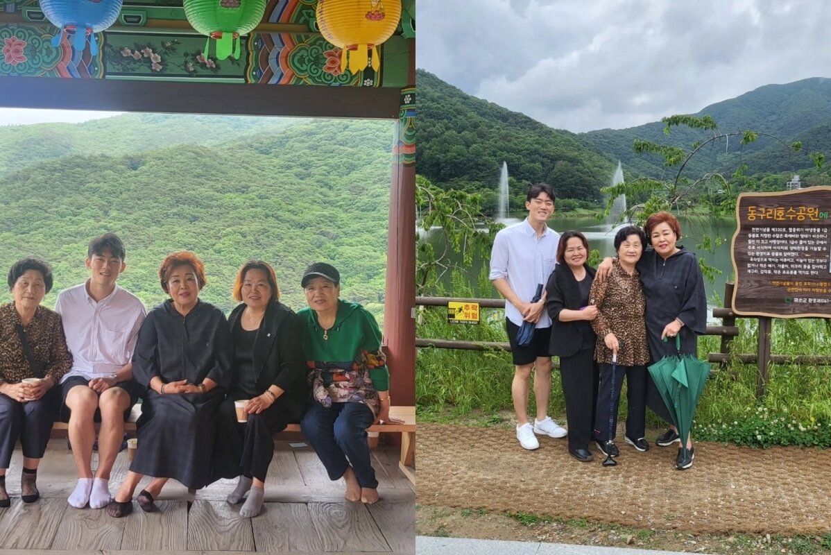 본문 이미지 - 전우원 씨가 고(故) 문재학 열사 유족과 함께한 모습. (전우원 인스타그램 갈무리)