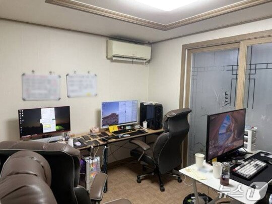 본문 이미지 - 오피스텔에 설치된 도박 환전소.(천안동남경찰서 제공. 재판매 및 DB금지)