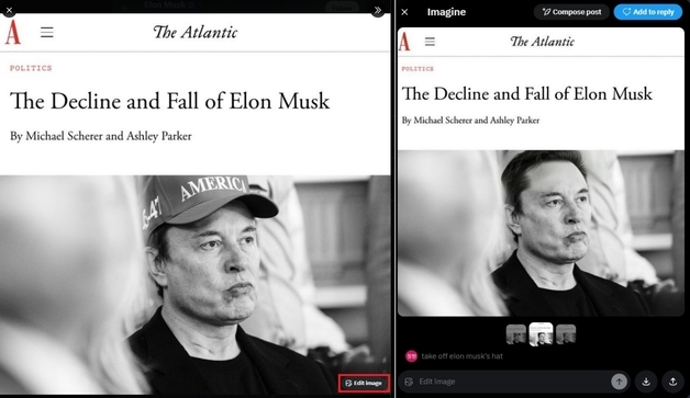 "X의 사진·그림, AI로 곧바로 수정"…X 신기능에 창작자 '발칵'