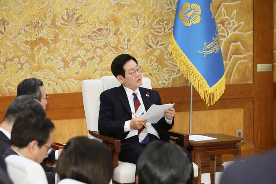 청와대에서 차담하는 이재명 대통령