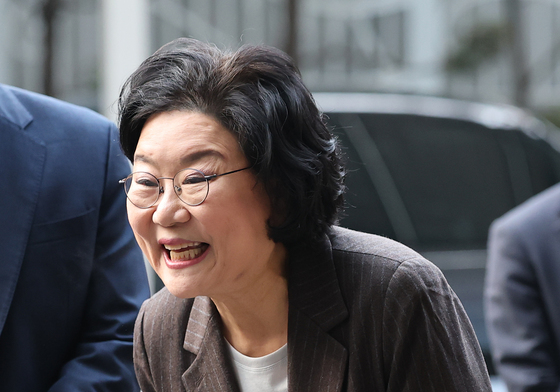 환한 얼굴의 이혜훈 후보자