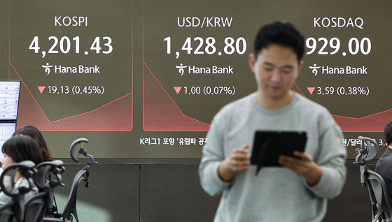 폐장 앞둔 국내증시…코스피·코스닥 하락 출발