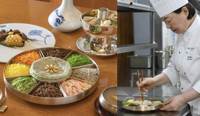 본문 이미지 - 메이필드호텔 서울 봉래헌의 대표메뉴와 이금희 조리장 / 사진= 봉래헌 제공