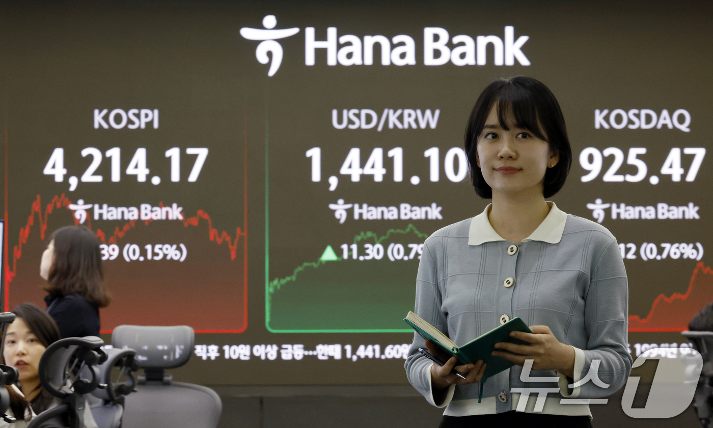 (서울=뉴스1) 박정호 기자 = 2025년 국내 증시 폐장일인 30일 오후 서울 중구 하나은행 본점 딜링룸 전광판에 증시 종가가 표시되고 있다.이날 코스피는 전 거래일 대비 6.3 …