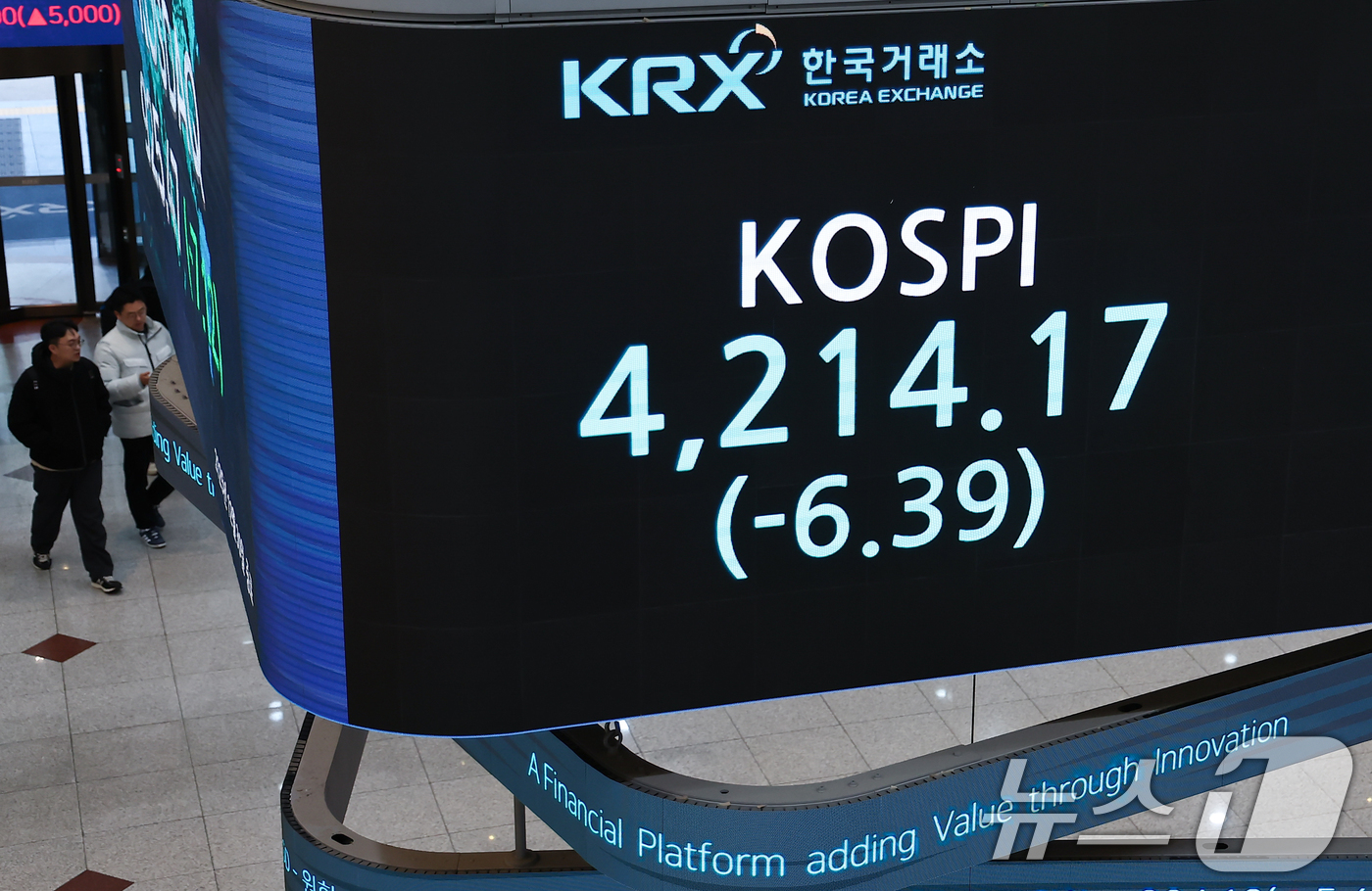 (서울=뉴스1) 김도우 기자 = 2025년 국내 증시 폐장일인 30일 오후 서울 영등포구 한국거래소 전광판에 증시 종가가 표시되고 있다.이날 코스피는 전 거래일 대비 6.39포인트 …