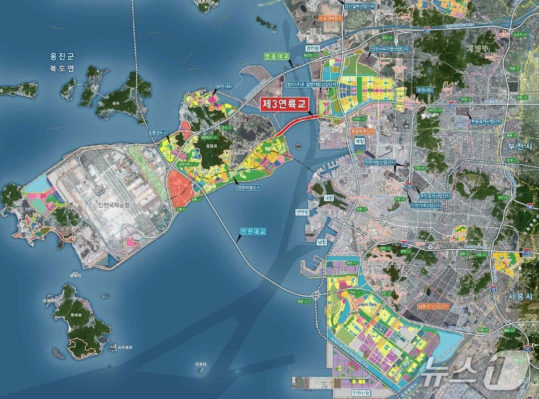 본문 이미지 - 제3연륙교 위치도 (인천경제자유구역청 제공.재판매 및 DB금지)