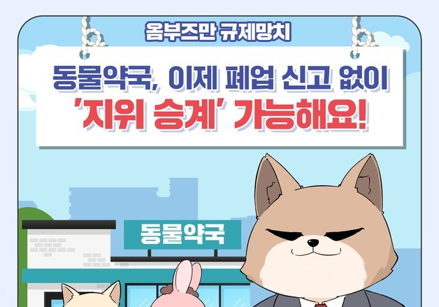 [옴부즈만 규제망치]동물약국도 일반약국처럼 '지위 승계' 허용