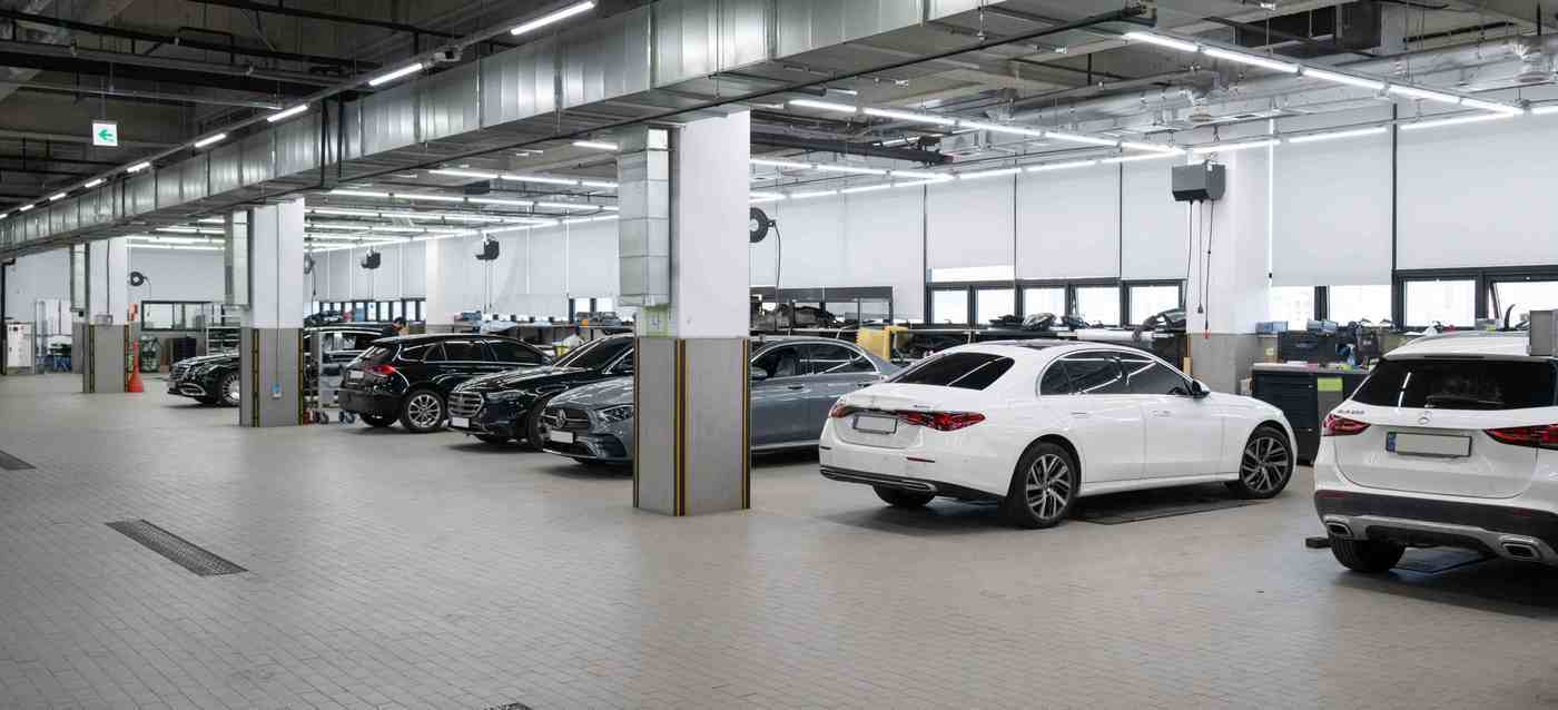 본문 이미지 - 서울 성동구 용답동에 자리한 한성자동차 메르세데스-벤츠 성동 서비스센터 내부(자료사진. 한성자동차 제공).