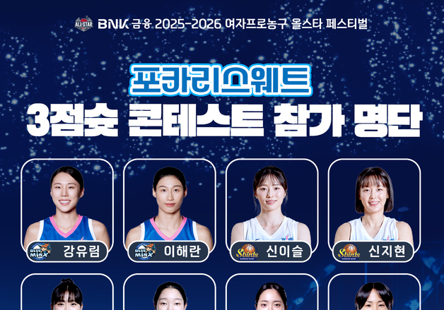 KB 강이슬, 여자농구 올스타 3점 콘테스트 최다 '4회 우승' 도전
