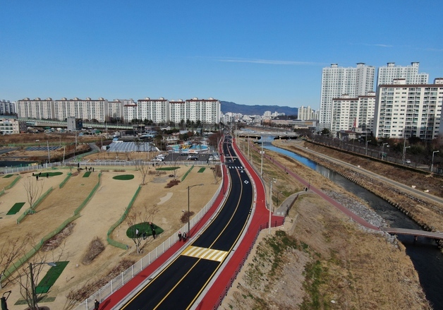 경산시 옥곡동 도시계획도로 완공…남천변 교통 '숨통'