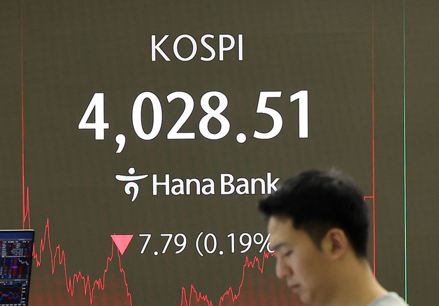 코스피, 4,020대 하락 마감